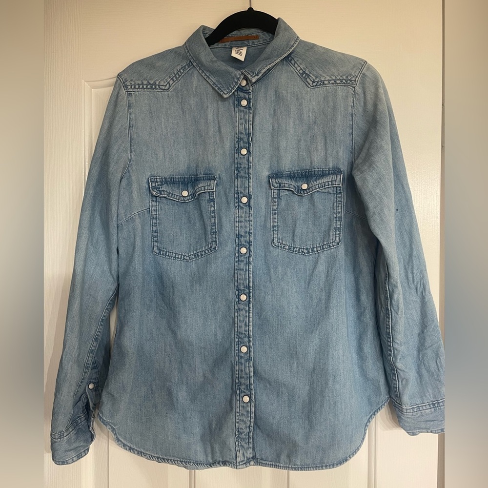 &Denim Denim Style Long Sleeve Button Up Size 10